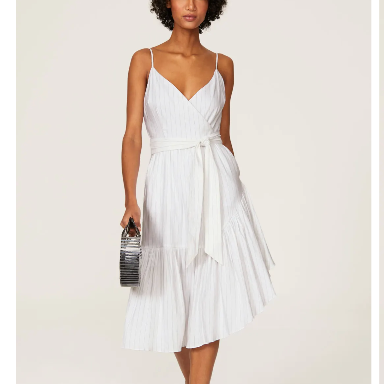 Marissa Webb White Linen Midi Dress Size 6 Cottage Ruffle Sundress Designer $330